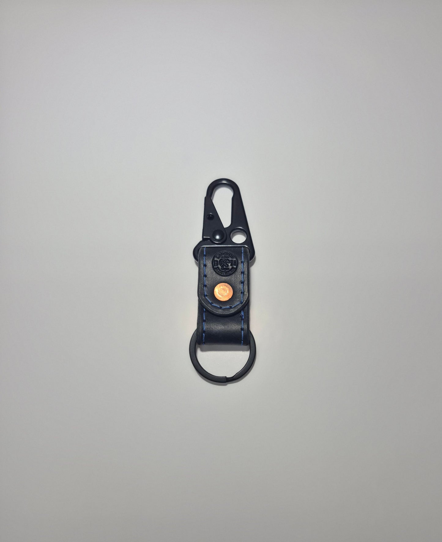 Black With Blue Stitching HK Keychain