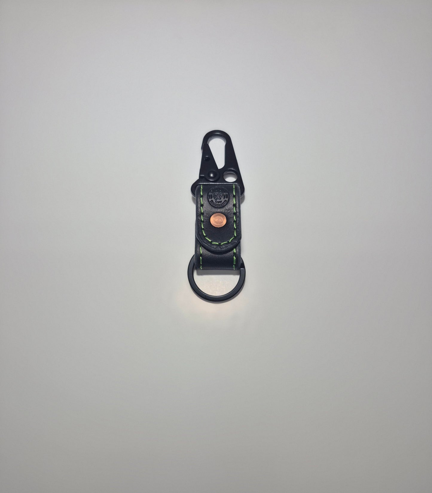 Black With Blue Stitching HK Keychain