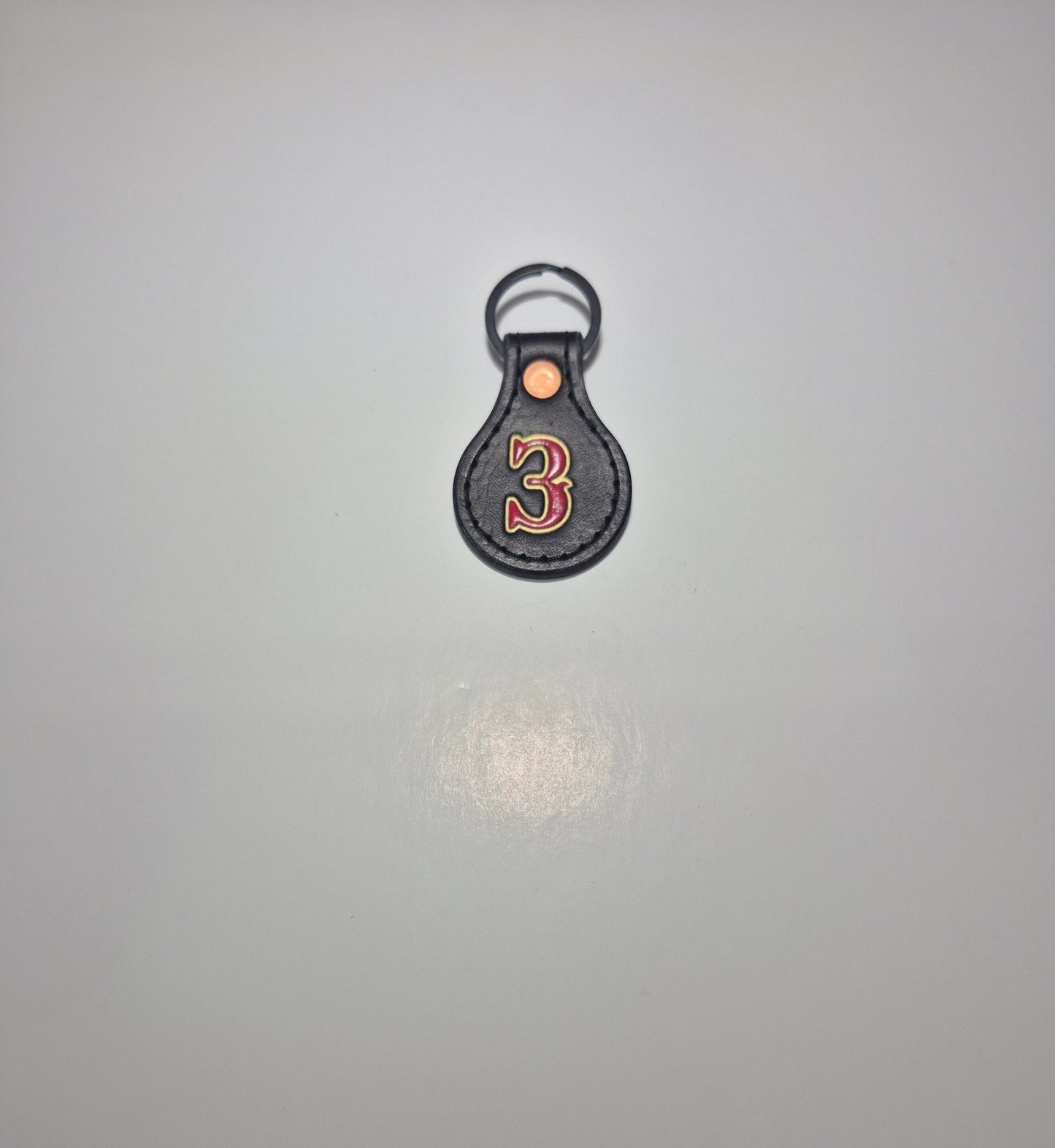 Black Painted Round Keychain