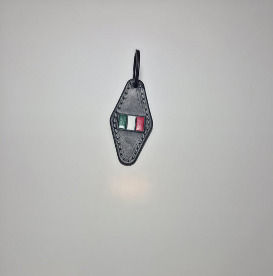 Italian Flag With Stitching Hotel Keychain
