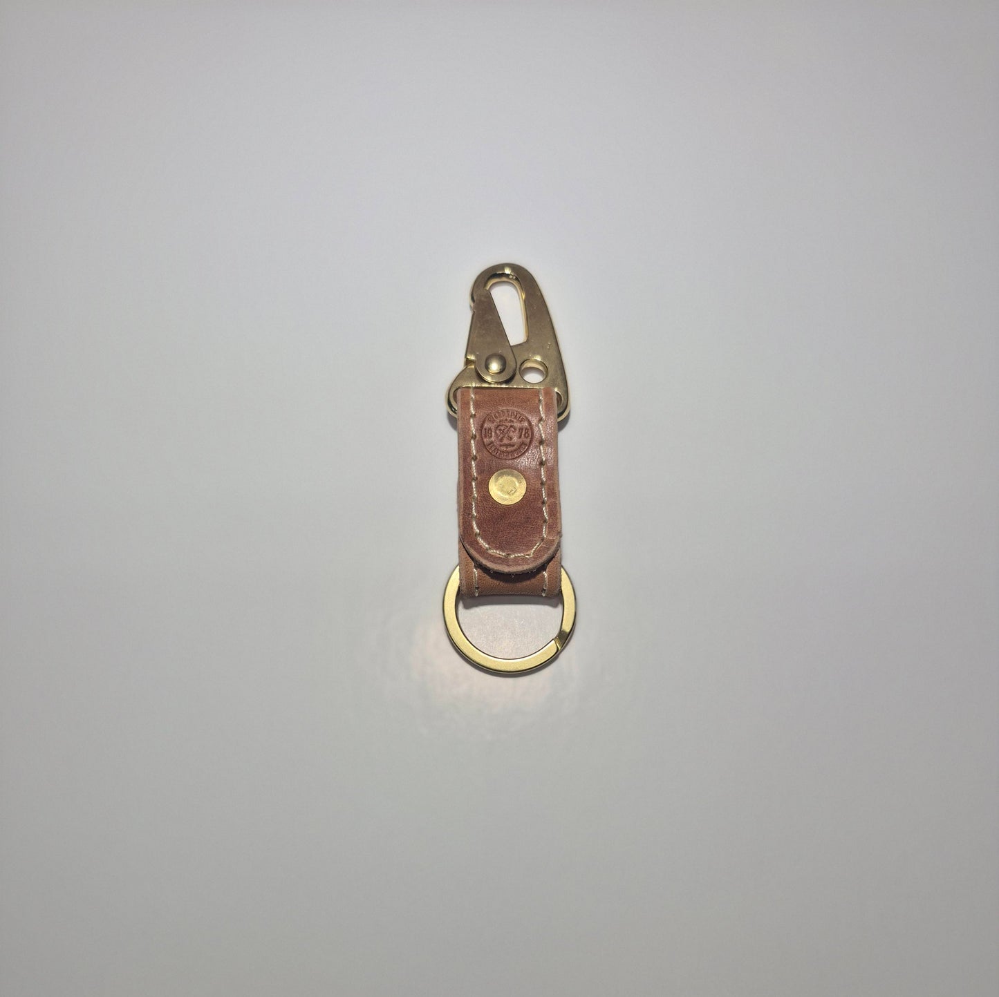 Tan With Gold Hardware HK Keychin