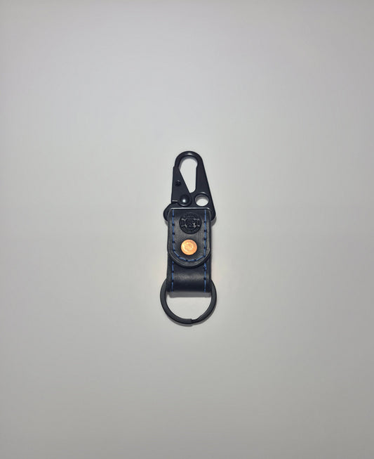 Black With Blue Stitching HK Keychain