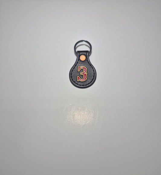 Black Painted Round Keychain