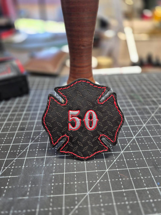 Leather Locker Tag (Diamond Plate)